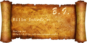 Bille István névjegykártya